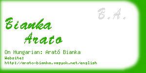 bianka arato business card
